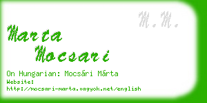 marta mocsari business card